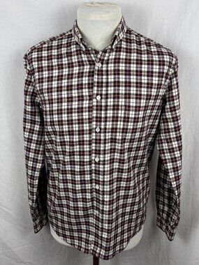 AMI Alexandre Mattiussi Plaid Cotton Button Down Shirt Made in Portugal